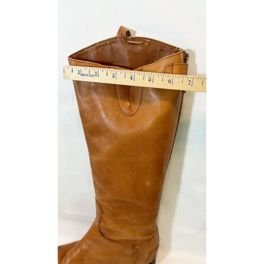 SAM EDELMEN Penny Tall Riding Boots Size 8.5M Whiskey Leather Equestrian BOHO